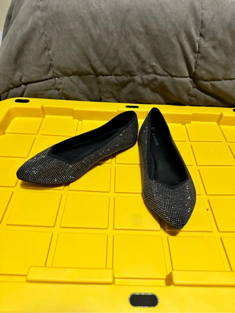 torrid Black Embellished Pointed Toe Flats 12WW